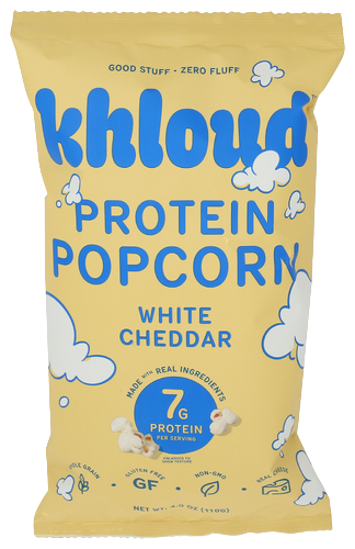Khloud White Cheddar Protein Popcorn - 4 OZ