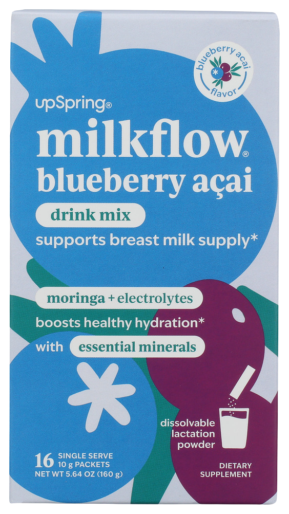 Upspring Blueberry Acai Milkflow Drink Mix - 16 PKT