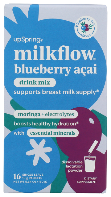 Upspring Blueberry Acai Milkflow Drink Mix - 16 PKT
