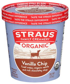 Straus Organic Vanilla Chip Ice Cream - 1 PT