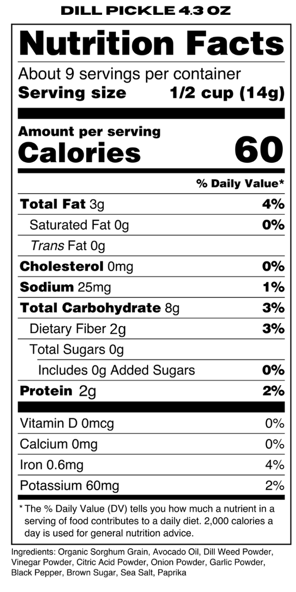 Nature Nate's Dill Pickle Popped Sorghum - 4.3 OZ