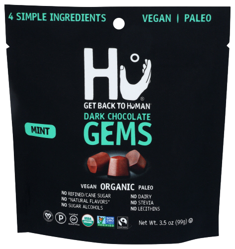 Organic Mint Dark Chocolate Snacking Gems - 3.5 OZ
