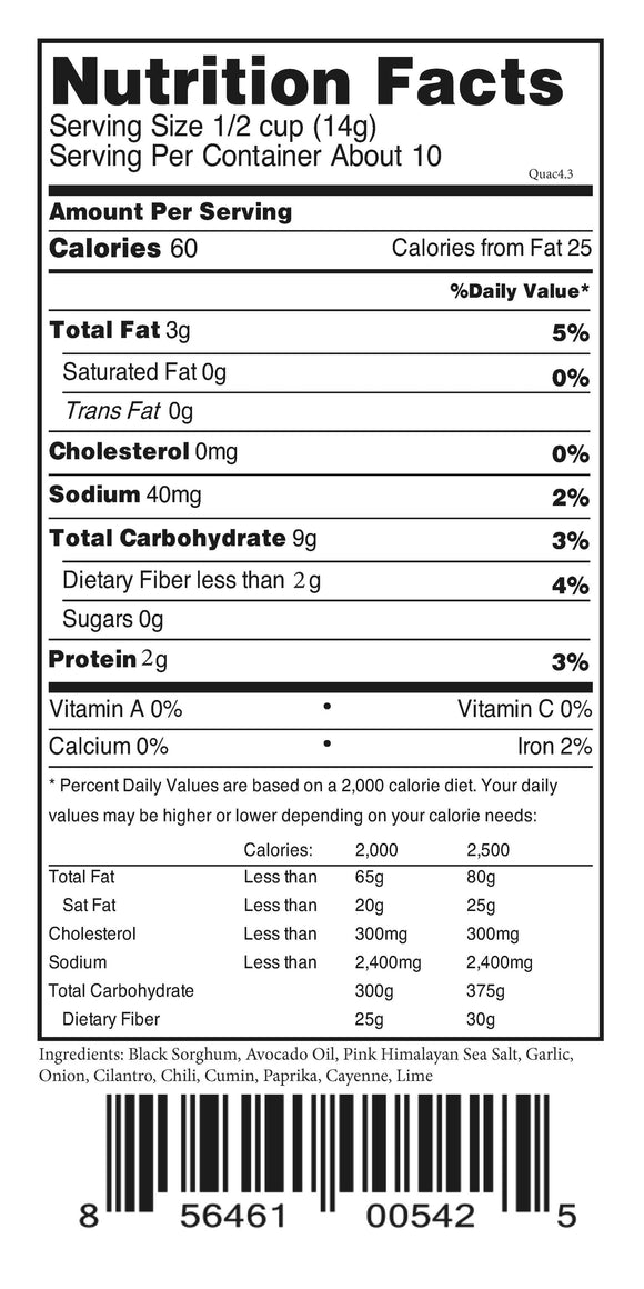 Spicy Guacamole Black Popped Sorghum - 7 OZ