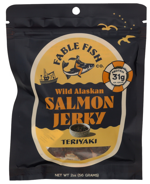 Fable Fish Teriyaki Wild Alaskan Salmon Jerky - 2 OZ