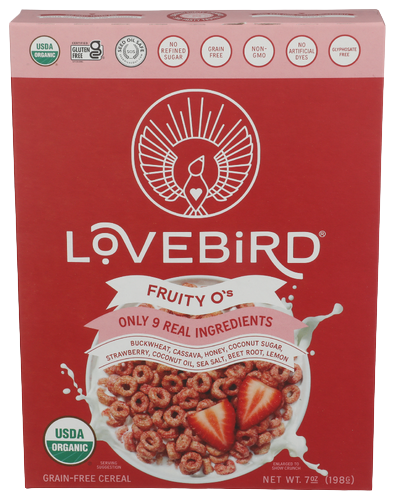 Lovebird Grain Free Fruity O's Cereal - 7 OZ