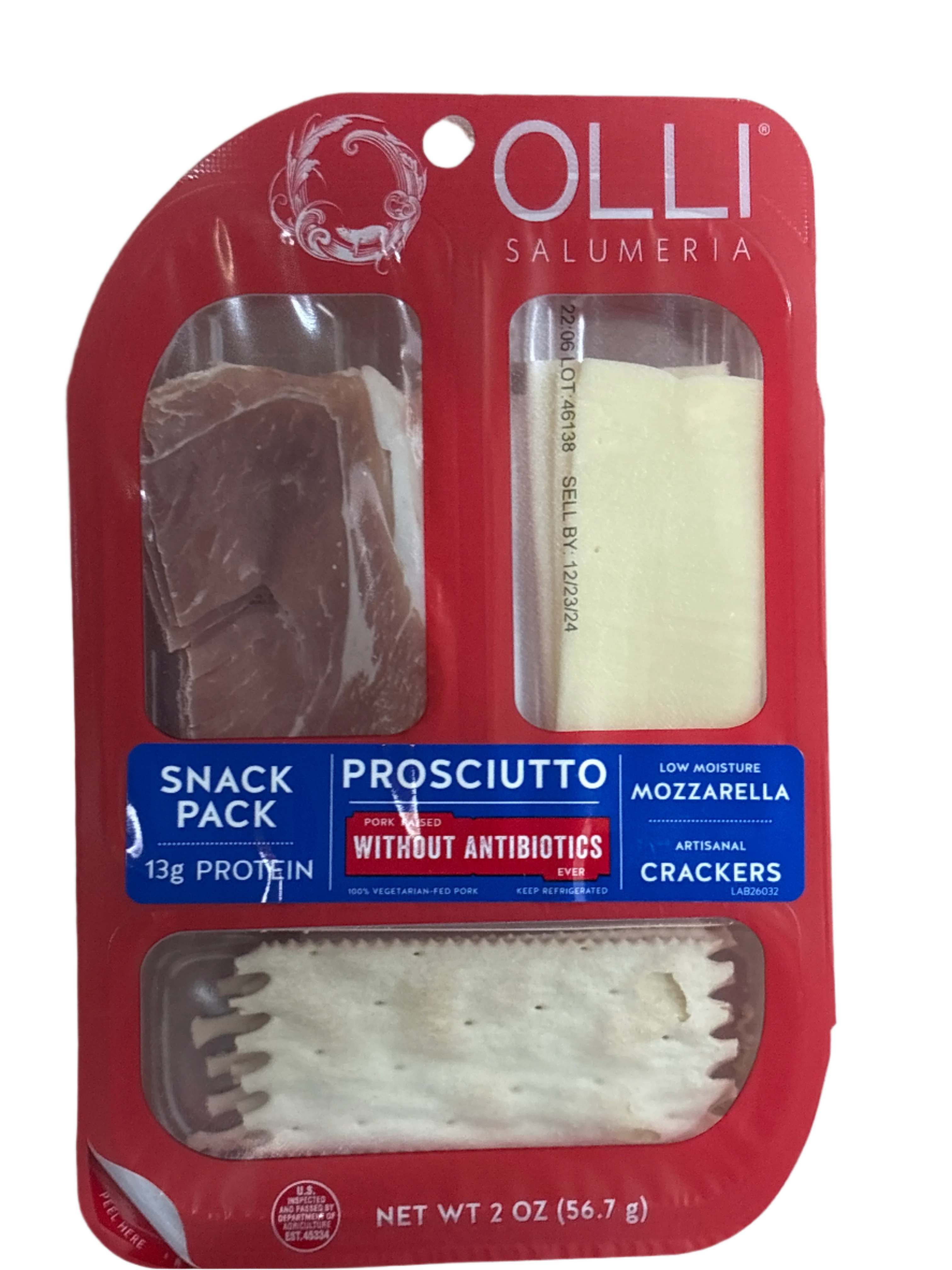 Olli Ham Prosciutto & Mozzarella Snack Pack - 2 OZ