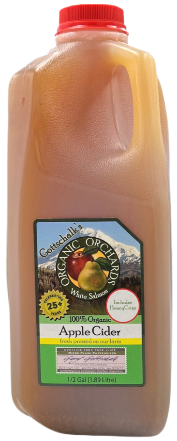 Organic Fresh Apple Cider - 1/2 GALLON