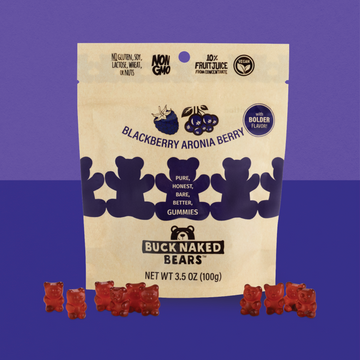 Buck Naked Blackberry Aronia Gummy Bears - 3.5 OZ