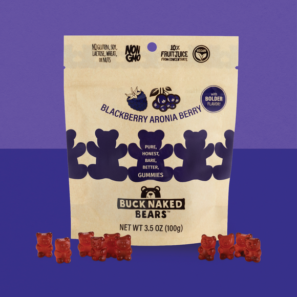 Buck Naked Blackberry Aronia Gummy Bears - 3.5 OZ