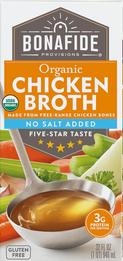 Organic Chicken Broth No Salt Added - 32 FO