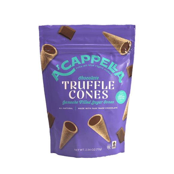 A'cappella Chocolate Truffle Cones - 2.45 OZ