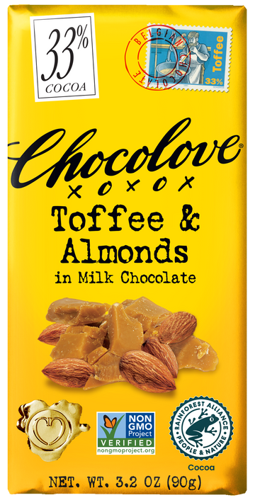 Toffee & Almonds Milk Chocolate Bar - 3.2 OZ