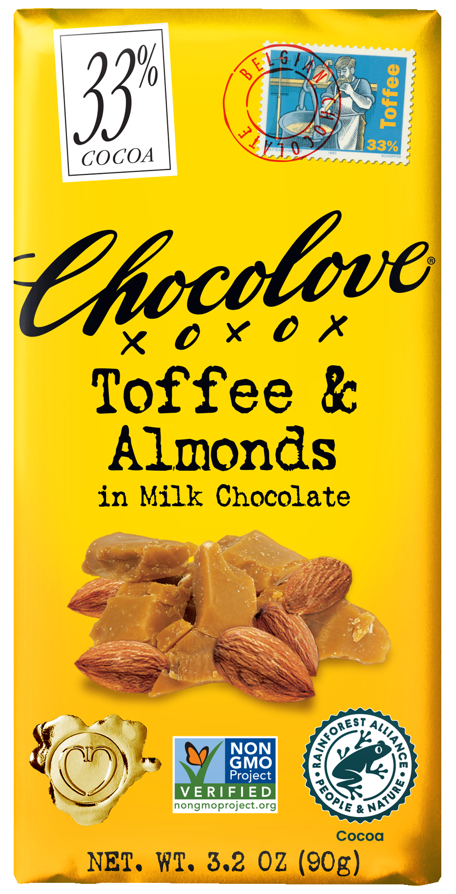 Toffee & Almonds Milk Chocolate Bar - 3.2 OZ