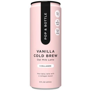 Pop & Bottle Vanilla Oat Milk Latte + Collagen - 8 FO