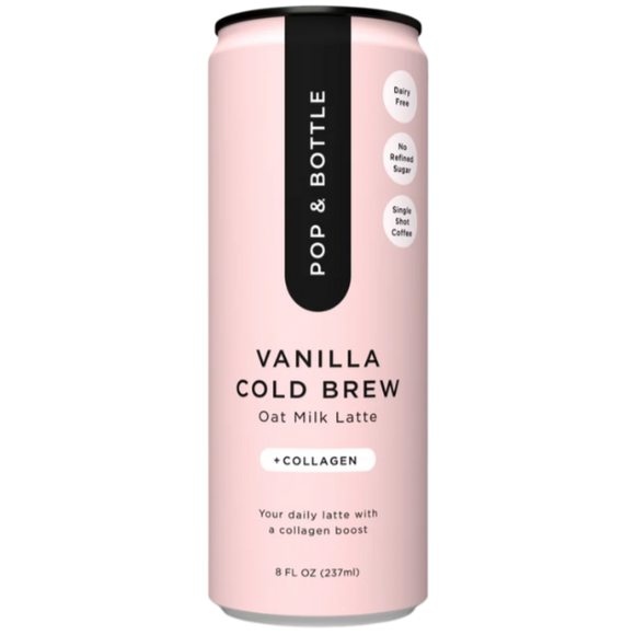 Pop & Bottle Vanilla Oat Milk Latte + Collagen - 8 FO