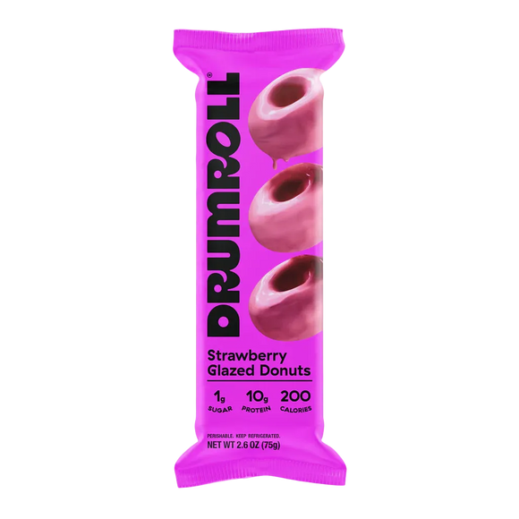 Drumroll Mini Strawberry Glazed Donuts - 2.6 OZ