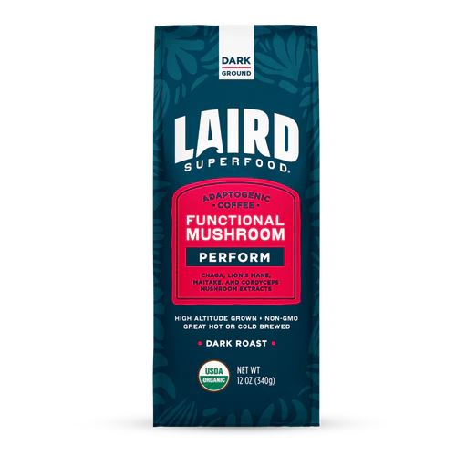 Laird PERFORM Functional Mushroom Dark Roast Coffee - 12 OZ