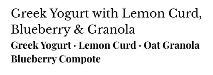 Greek Yogurt with Lemon Curd, Blueberry & Granola - 10 OZ