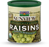 Organic Green Seedless Raisins . 15 OZ