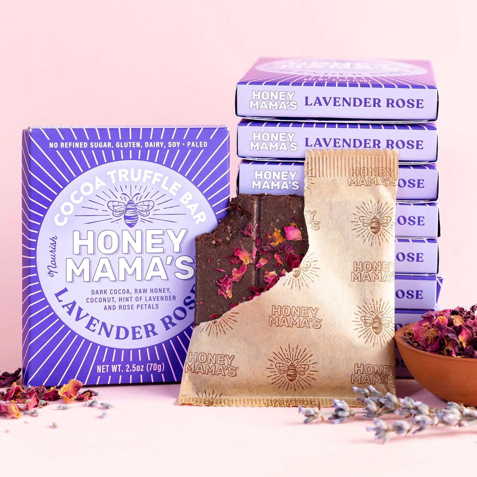 Lavender Rose Cocoa Truffle Bar - 2.5 OZ