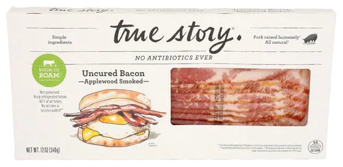 True Story Applewood Smoked Uncured Bacon - 12 OZ