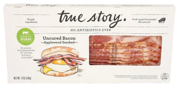 True Story Applewood Smoked Uncured Bacon - 12 OZ