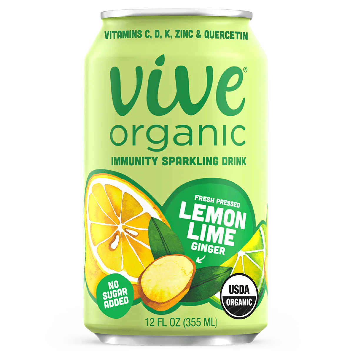 Organic Lemon Lime Immunity Sparkling Drink - 12 FO