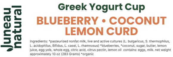 Juneau Natural Greek Yogurt with Lemon Curd, Blueberries & Coconut - 10 OZ