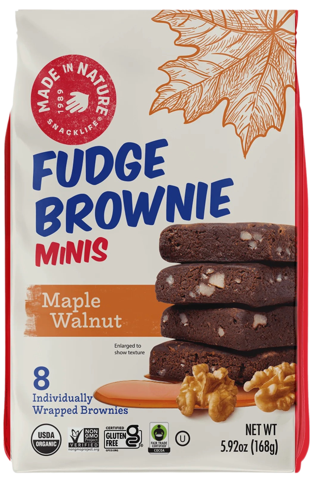 Organic Mini Maple Walnut Brownies - 5.92 OZ | Juneau Natural