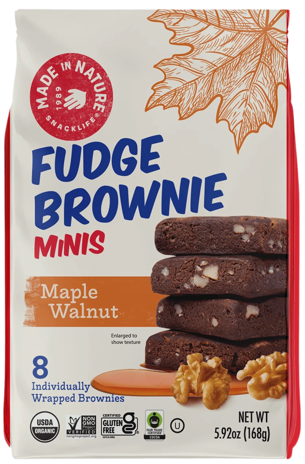 Organic Mini Maple Walnut Brownies