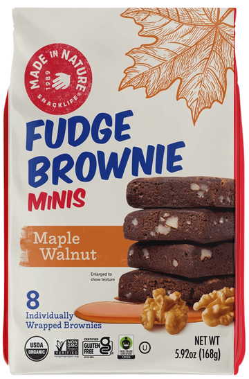Organic Mini Maple Walnut Brownies - 5.92 OZ