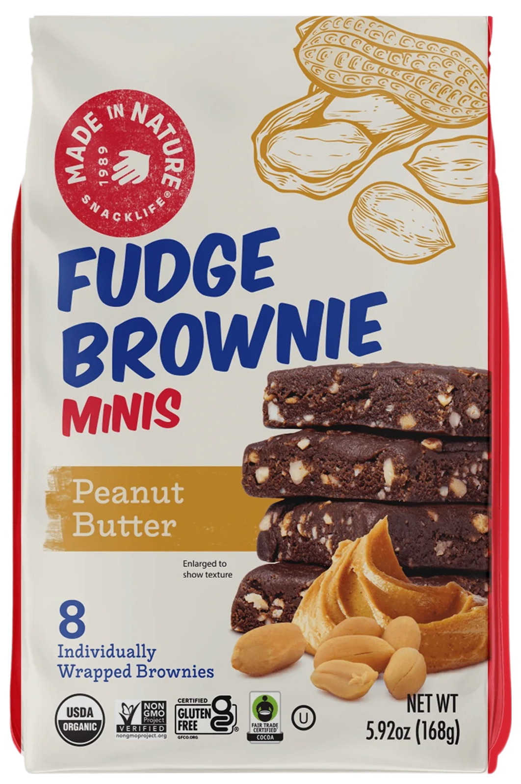 Organic Mini Peanut Butter Brownies