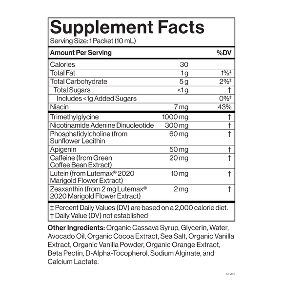 Liposomal NAD+ supplement facts