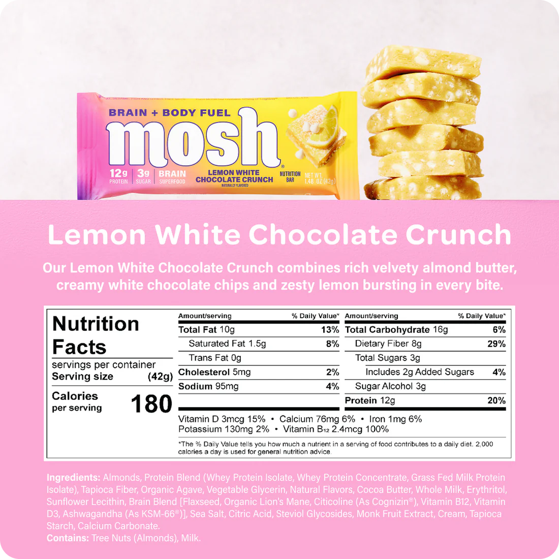 Lemon White Chocolate Crunch Bar - 1.48 OZ