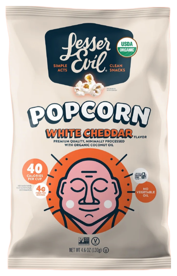 Organic White Cheddar Popcorn 4.6 OZ Juneau Natural