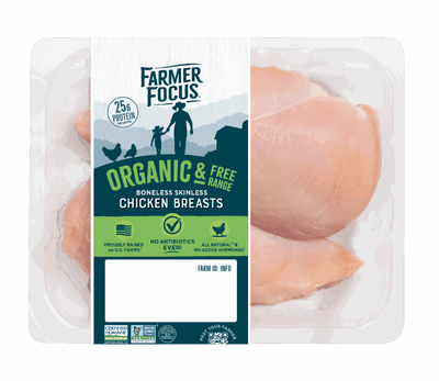 Farmer Focus Organic Boneless Skinless Chicken Breast - 1 LB