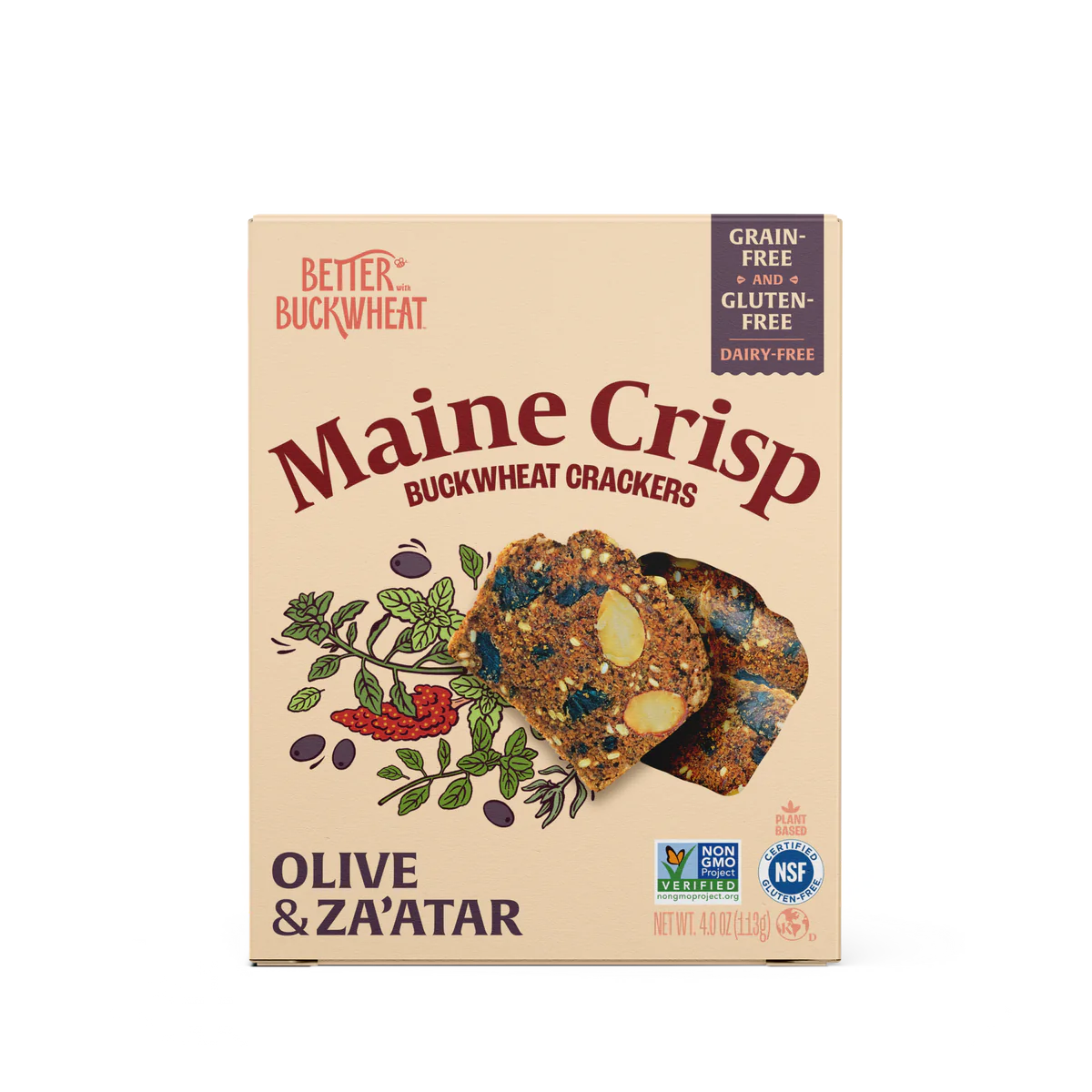 Olive & Za'Atar Buckwheat Crackers - 4 OZ