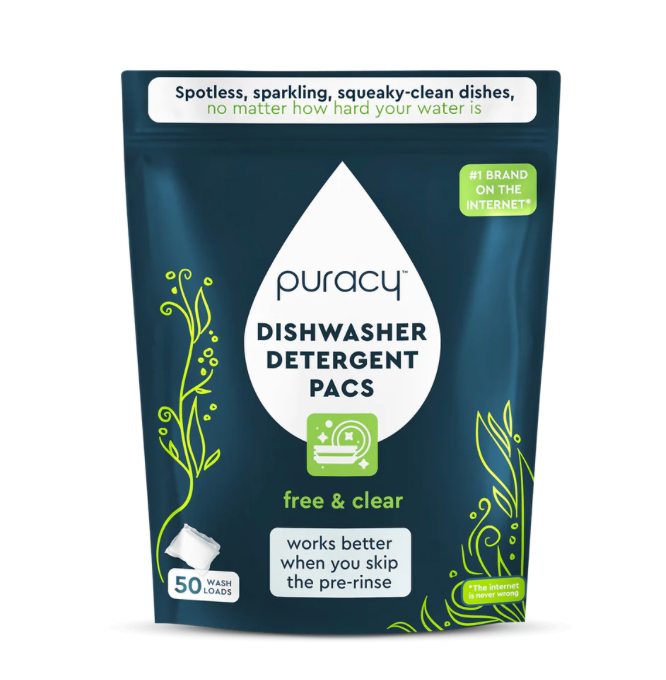 Natural Dishwasher Detergent Packs-Free & Clear