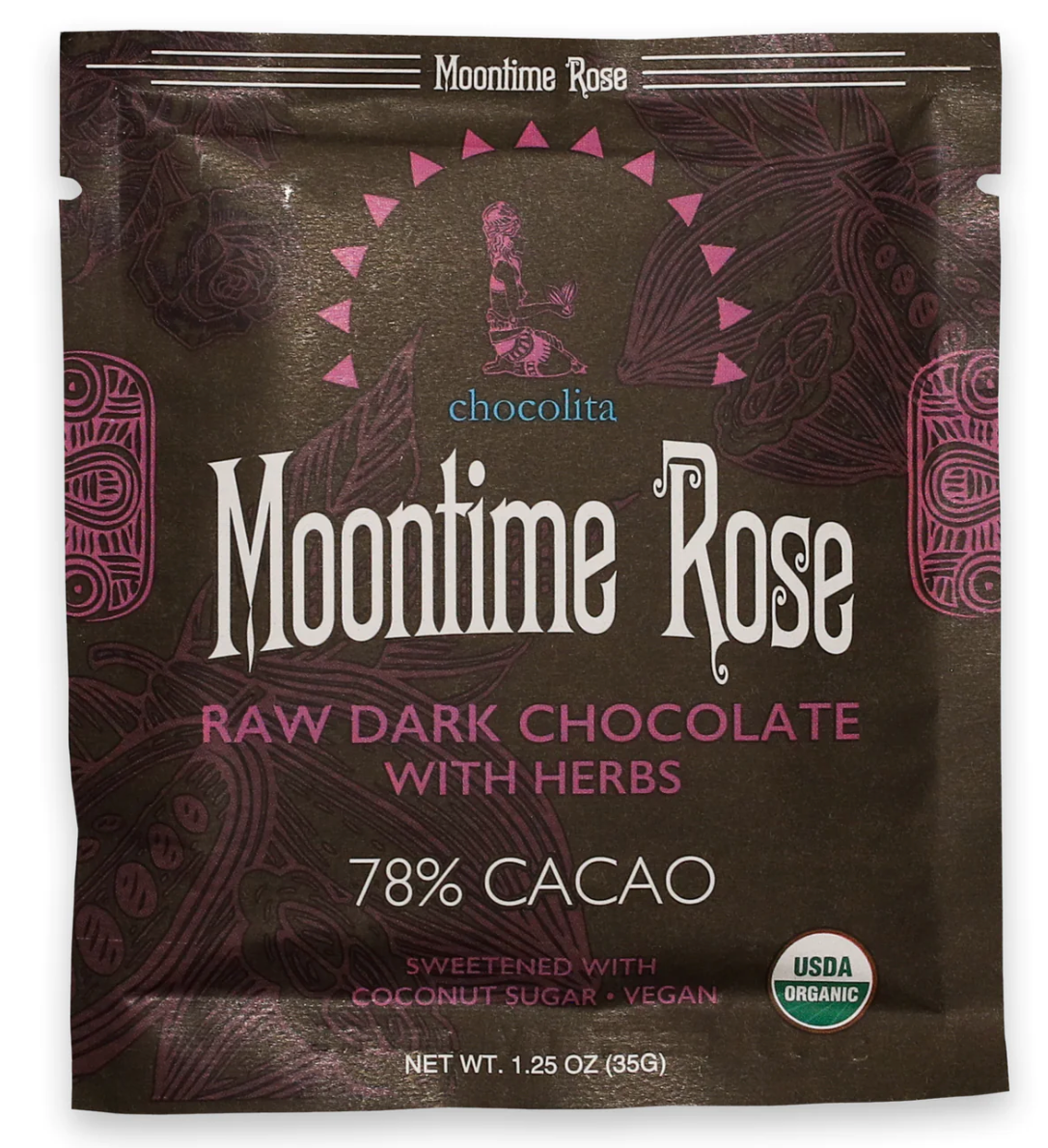 Moontime Rose Raw Chocolate Bar