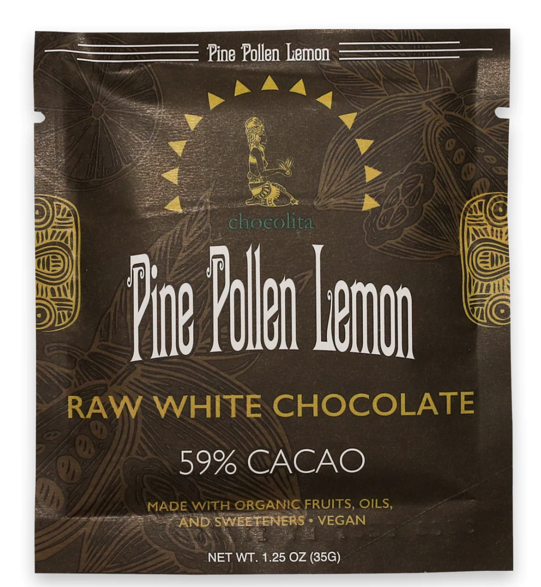 Pine Pollen Lemon Raw Chocolate Bar