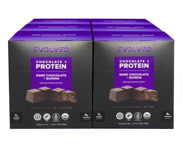 Dark Chocolate + Quinoa Protein Bites 8 Bites/Box