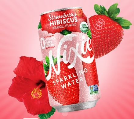 Nixie Strawberry Hibiscus Sparkling Water - 12 FO