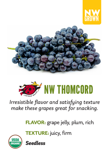 Organic Thomcord Grapes -  1.5 LB TOTE