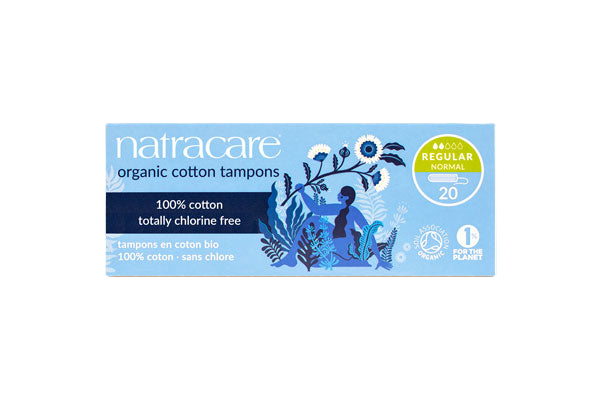 Natracare Regular Non-Applicator Organic Cotton Tampons - 20 PC