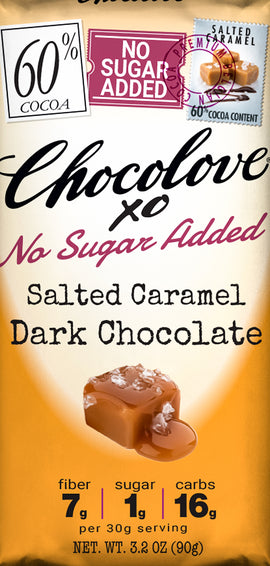 No Sugar Salted Caramel Dark Chocolate Bar - 3.2 OZ