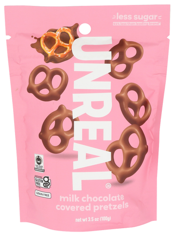 Unreal Milk Chocolate Covered Pretzels - 3.5 OZ