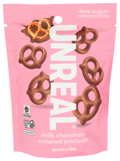 Unreal Milk Chocolate Covered Pretzels - 3.5 OZ