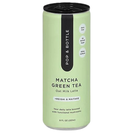 Pop & Bottle Matcha Green Tea Oat Milk Latte with Reishi and Maitake - 8 FO