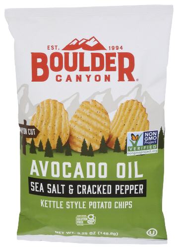 Boulder Canyon Avocado Oil Sea Salt & Cracked Pepper Potato Chips - 5.25 OZ