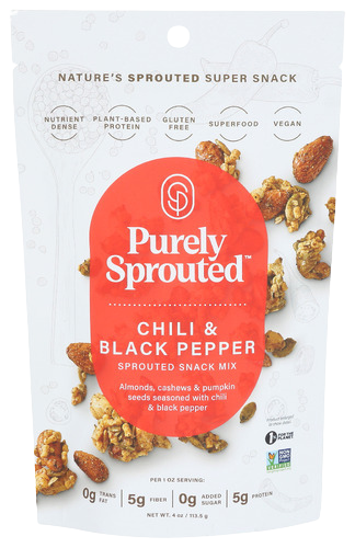 Chili & Black Pepper Sprouted Snack Mix - 4 OZ